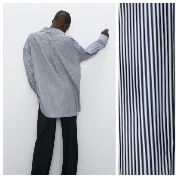 Zara striped oversized button up closure - Picture 3 of 8